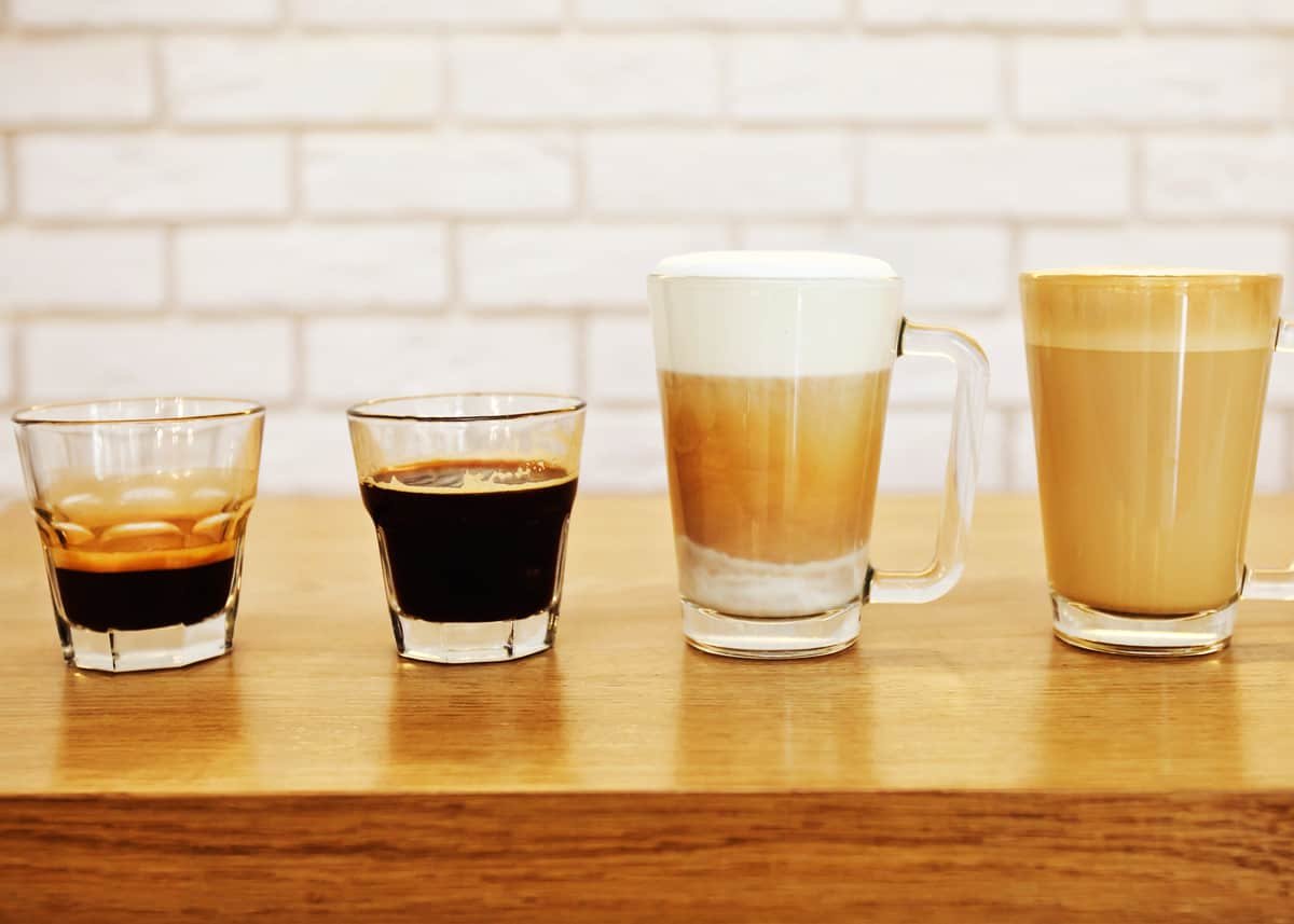 Proportions and Sizes of Coffee Drinks